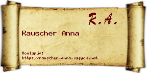Rauscher Anna névjegykártya